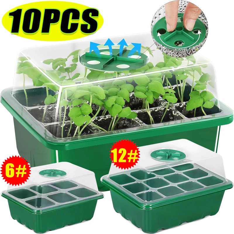 Propagation Tray Dome - 6/12 Grids Growing Starting Nursery Trays