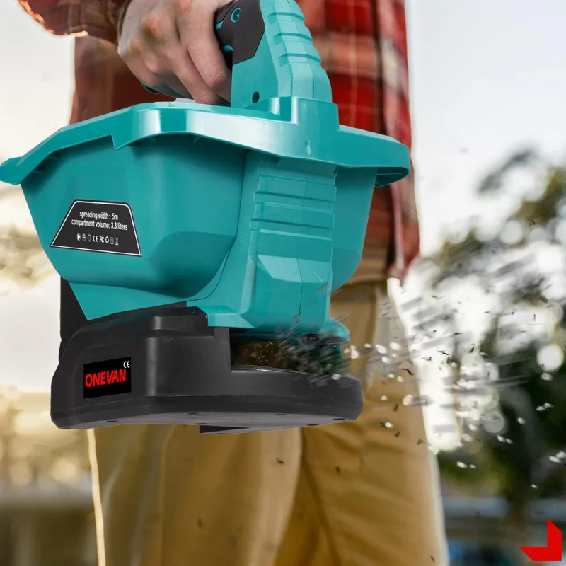 Grass Seed Spreader - 6 Gears Automatic Fertilizer Spreader Handheld