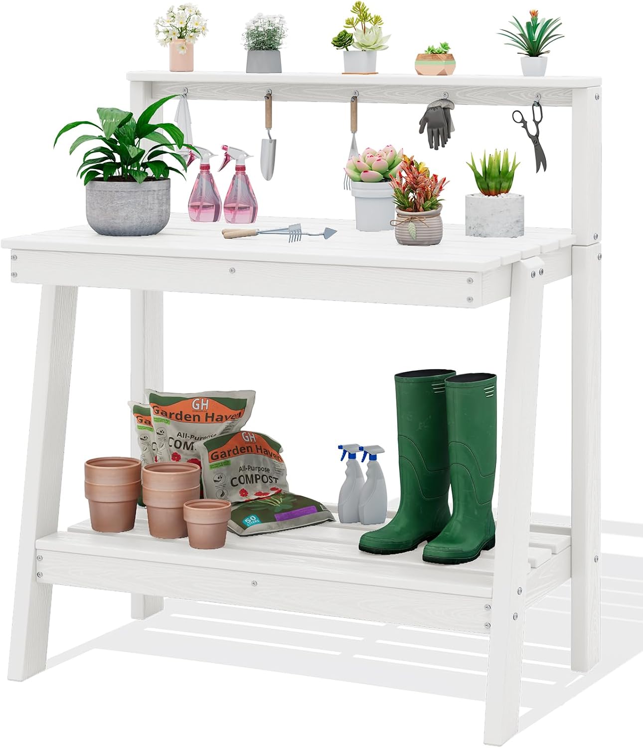 Gardening Tools Heavy Duty - Outdoor Potting Bench with Storage 3-Tier