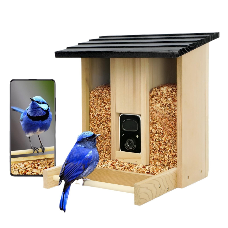 Gardening Tools Definition - Bamboo wood intelligent bird feeder with