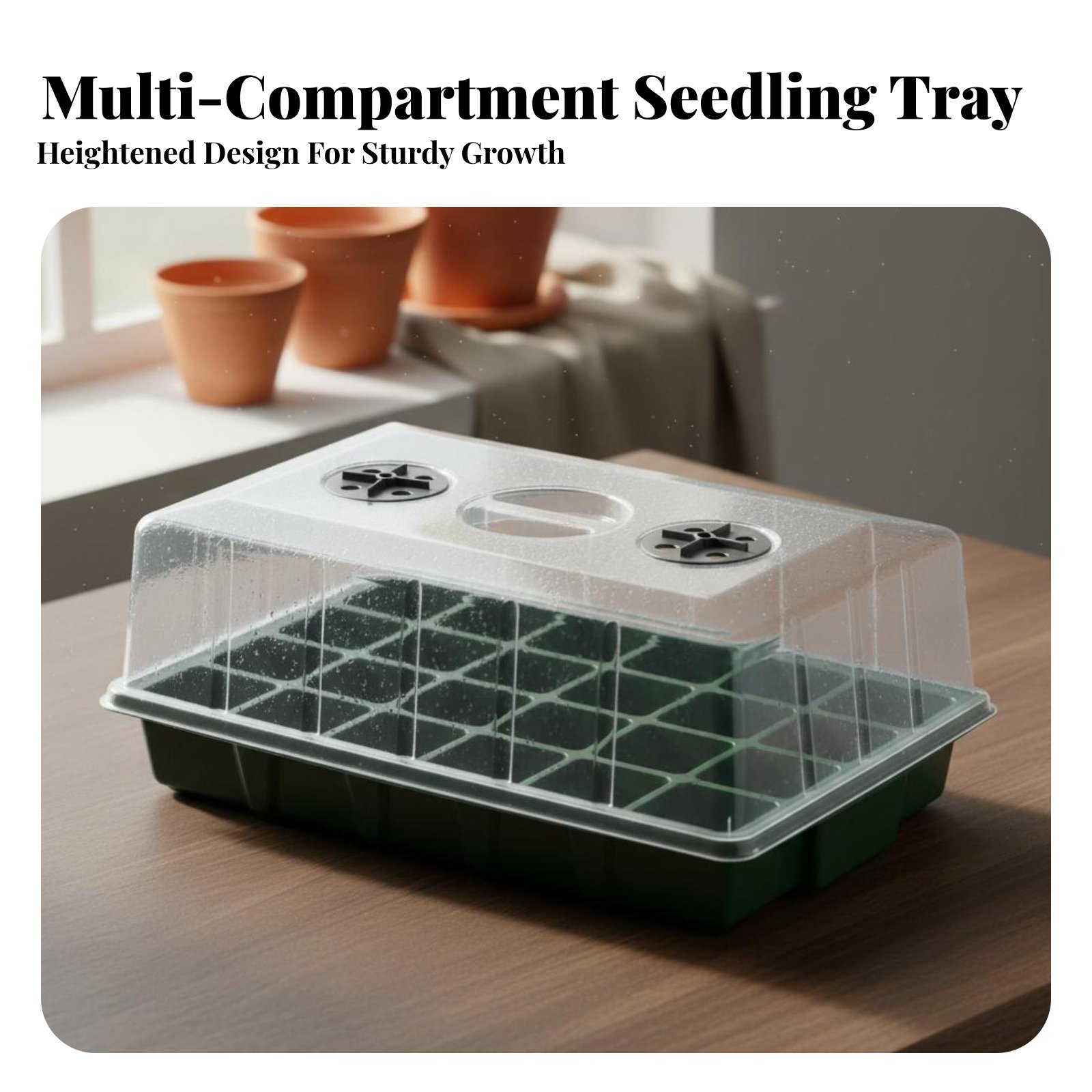 24 Compartment Nursery Tray Tr - đánh giá và giá Propagation Tray Dome