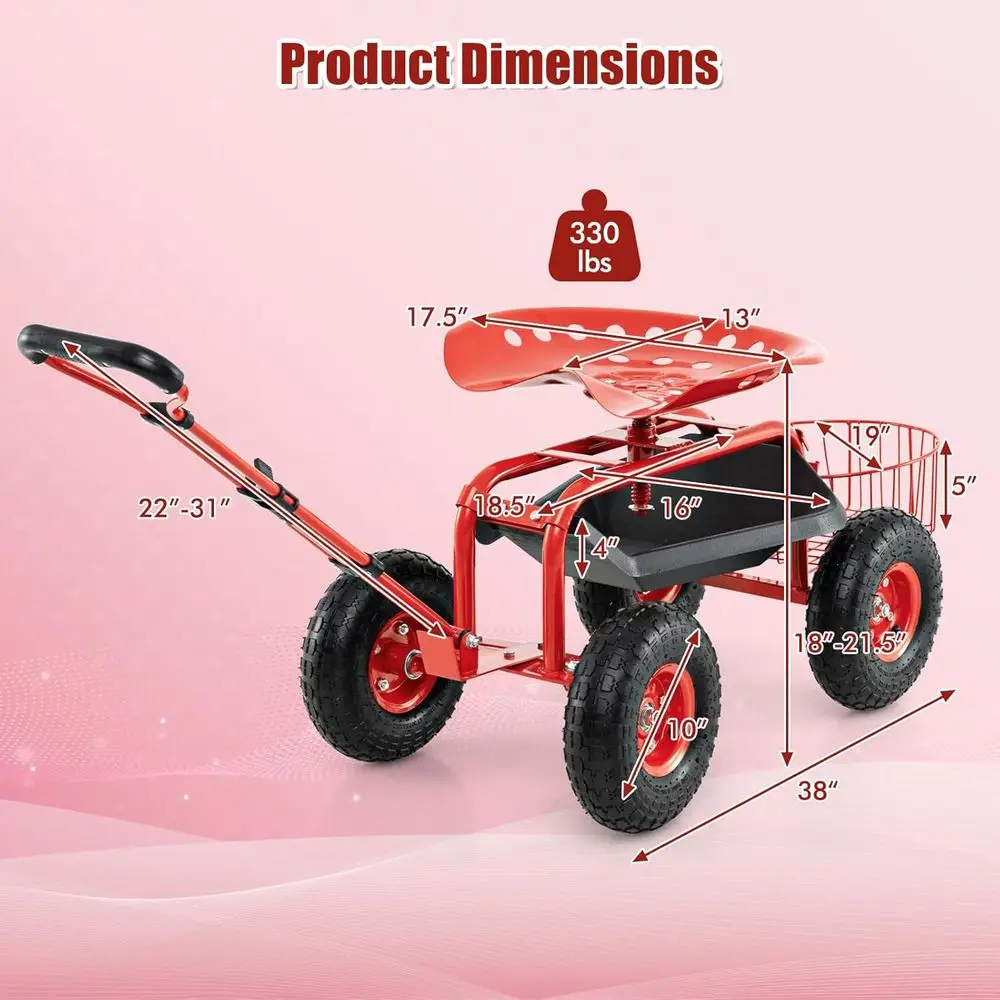 Adjustable Garden Cart with Sw - đánh giá và giá Gardening Tools Basket