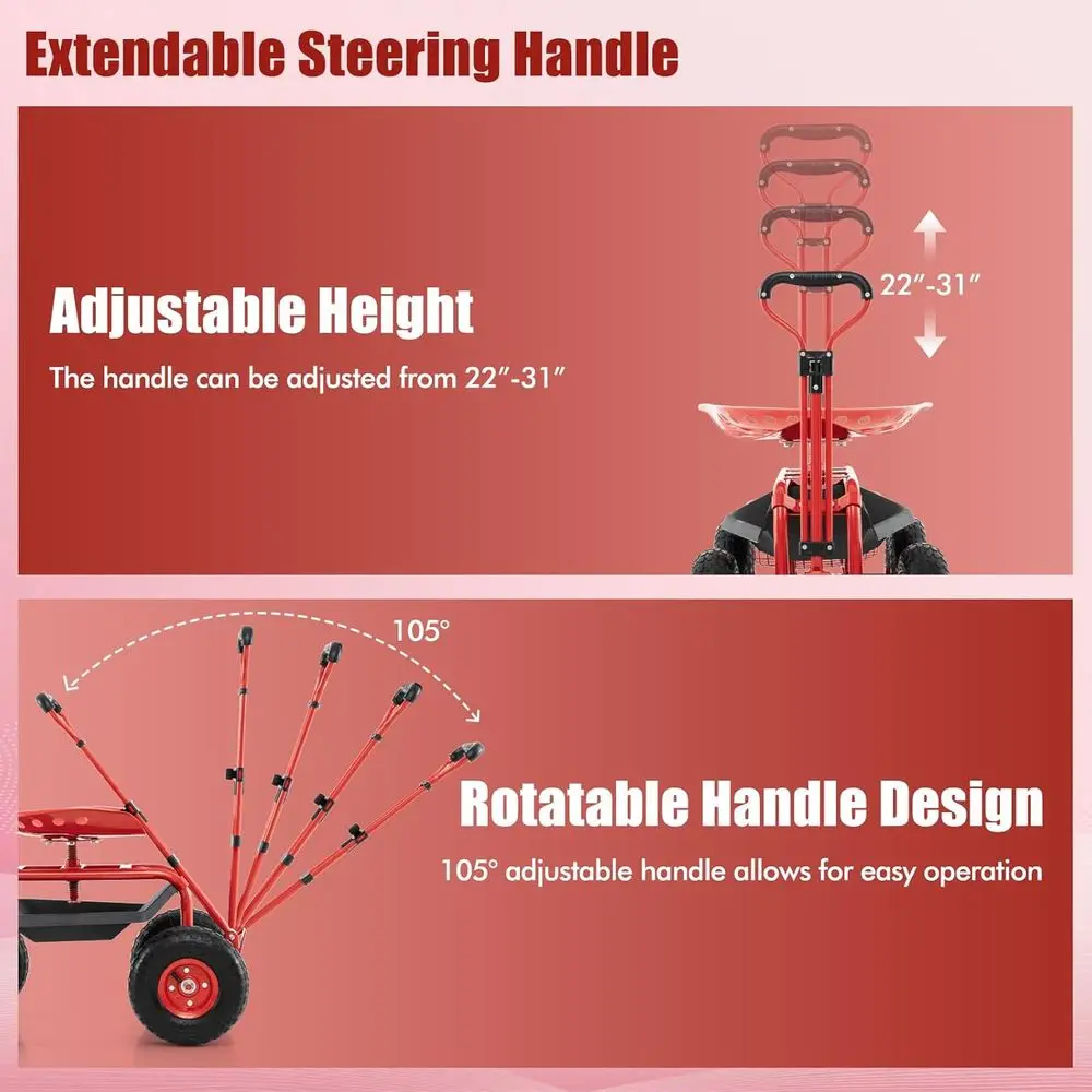 Adjustable Garden Cart with Sw - đánh giá và giá Gardening Tools Basket