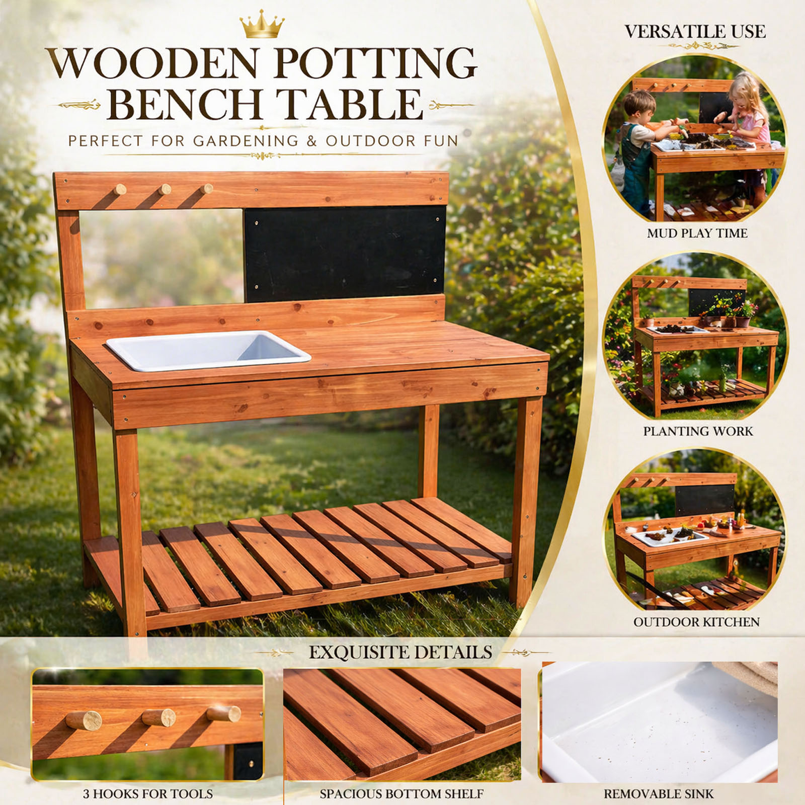 Wooden Potting Benches For Chi - đánh giá và giá Gardening Tools Kids