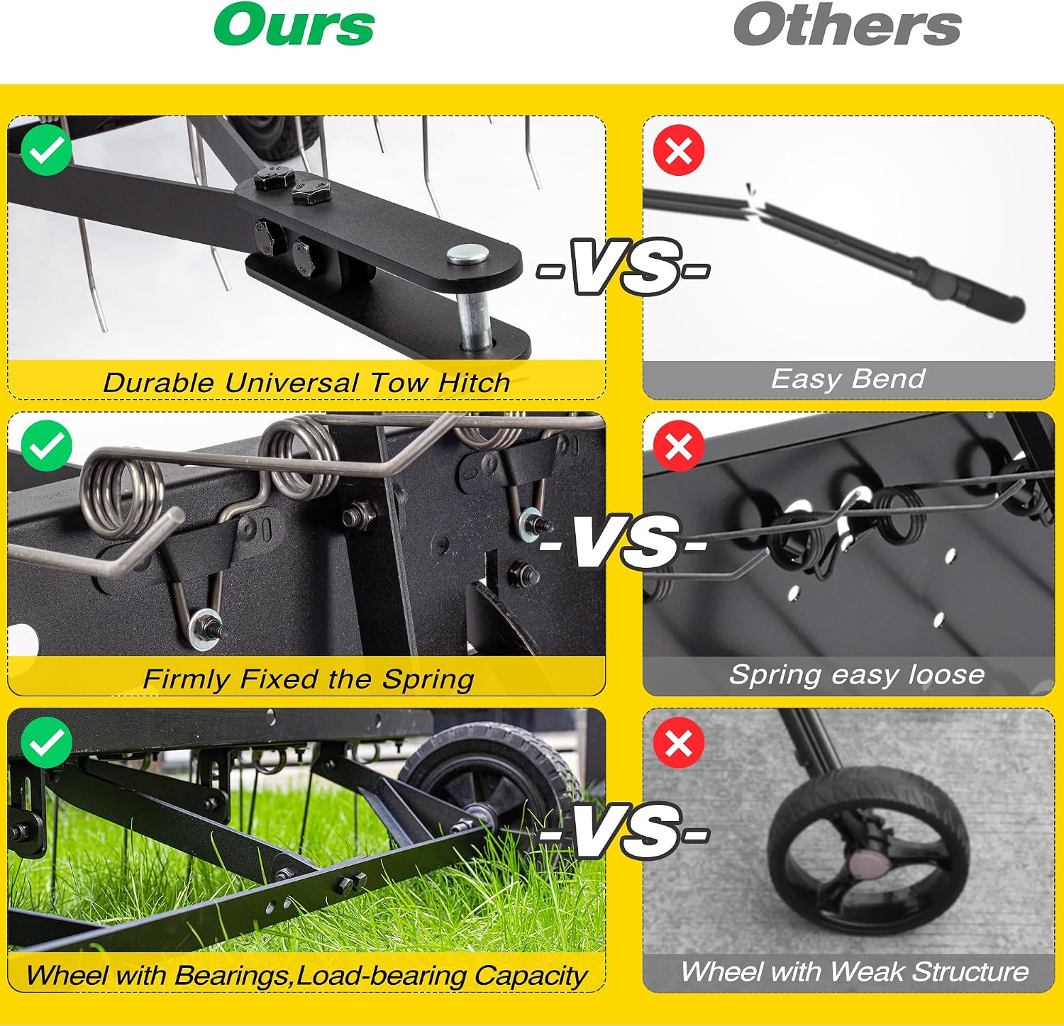 Tow Behind Lawn Dethatcher Rak - đánh giá và giá Gardening Tools Heavy Duty