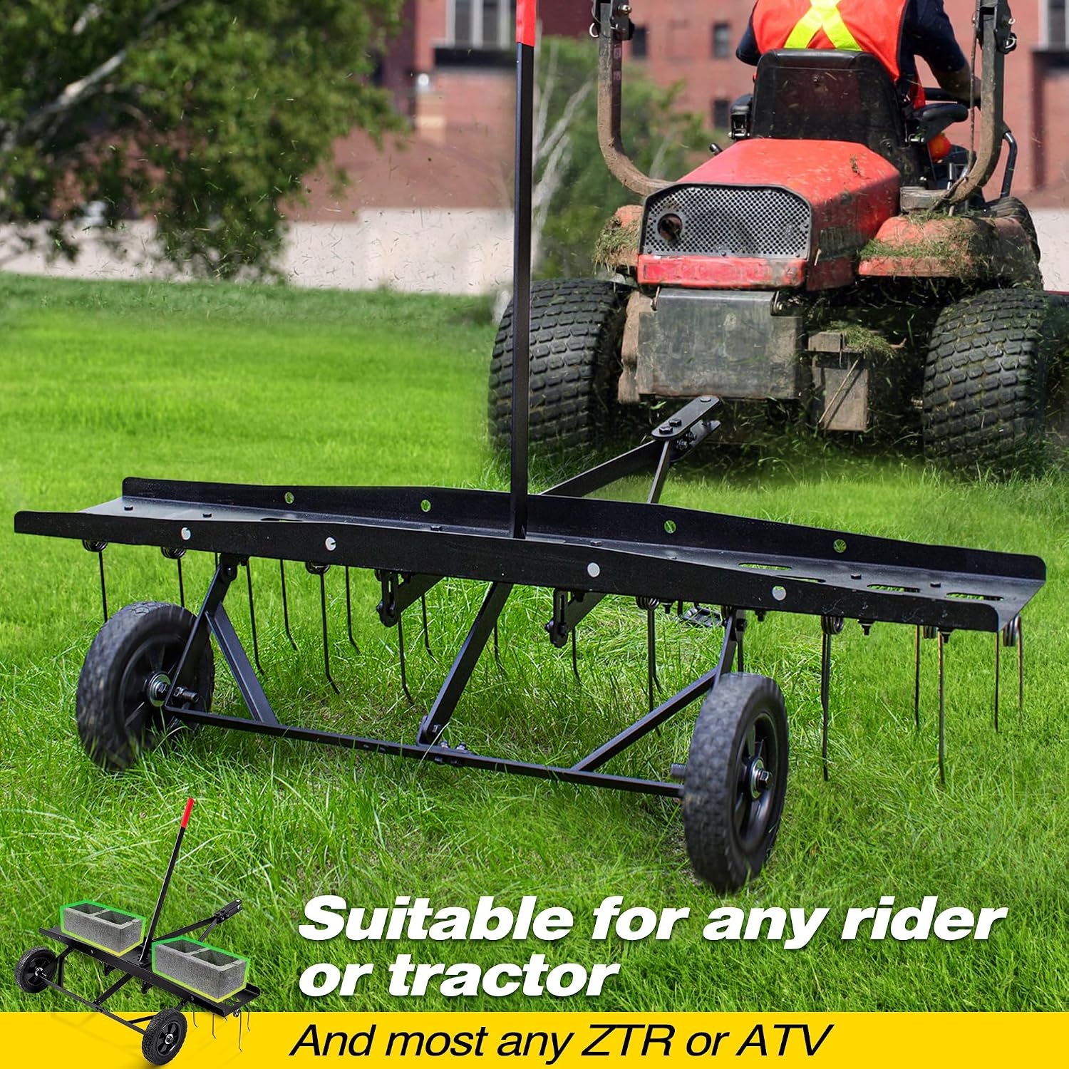 Tow Behind Lawn Dethatcher Rak - đánh giá và giá Gardening Tools Heavy Duty