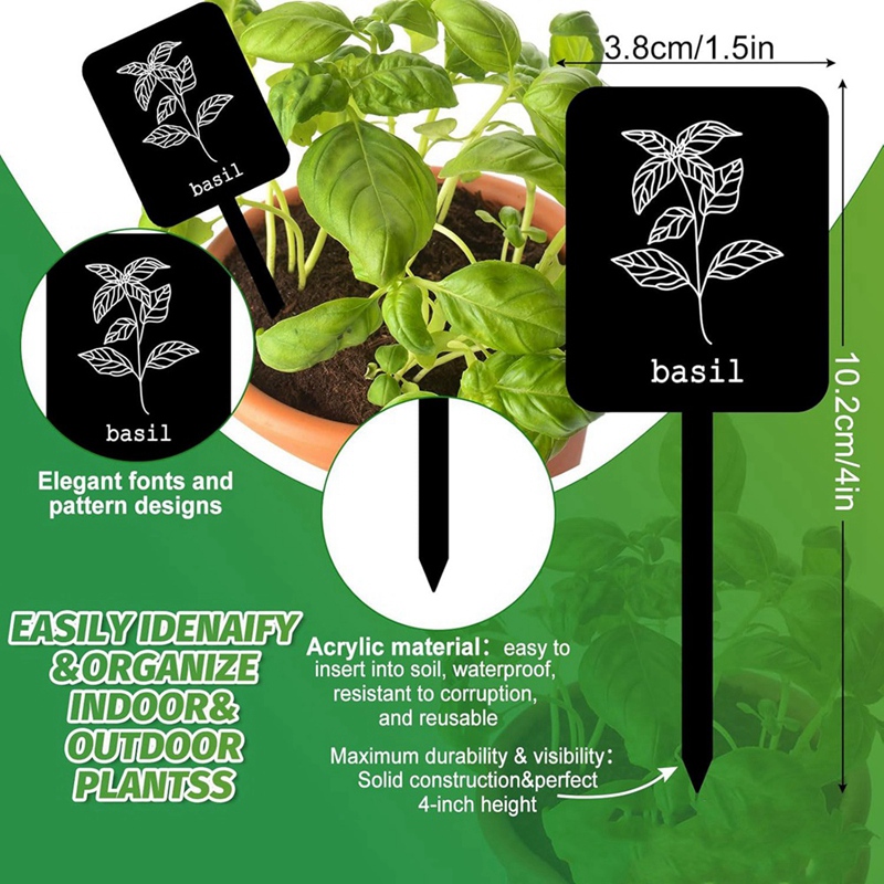 24Pcs Acrylic Plant Label Sign - đánh giá và giá Gardening Tools Names