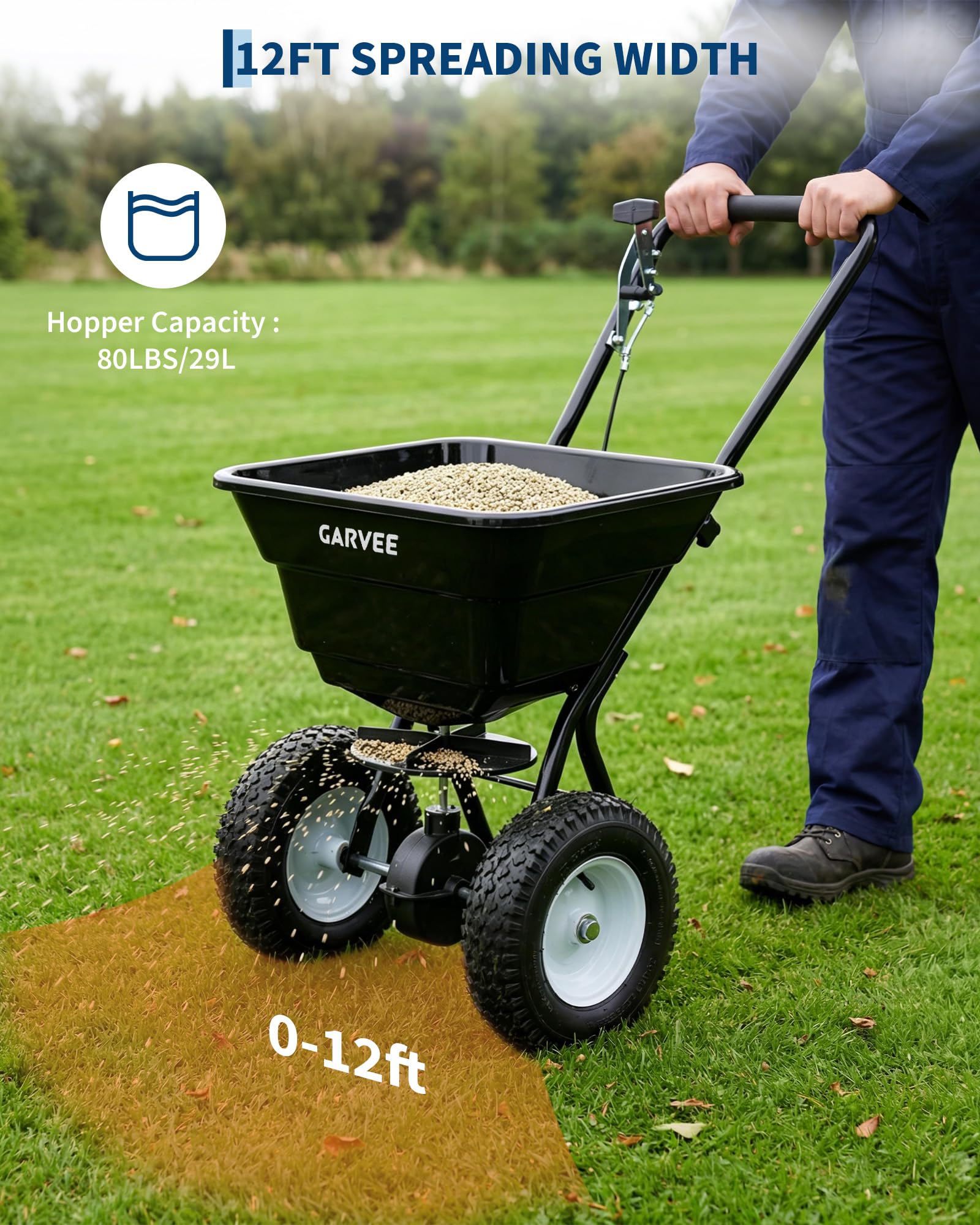 Heavy Duty 80LB Lawn Spreader, - đánh giá và giá Grass Seed Spreader