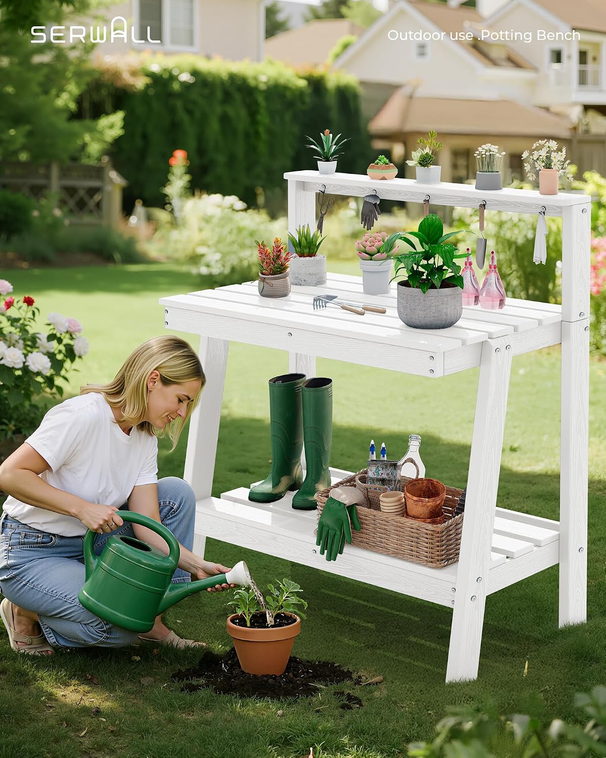 Outdoor Potting Bench with Sto - đánh giá và giá Gardening Tools Heavy Duty