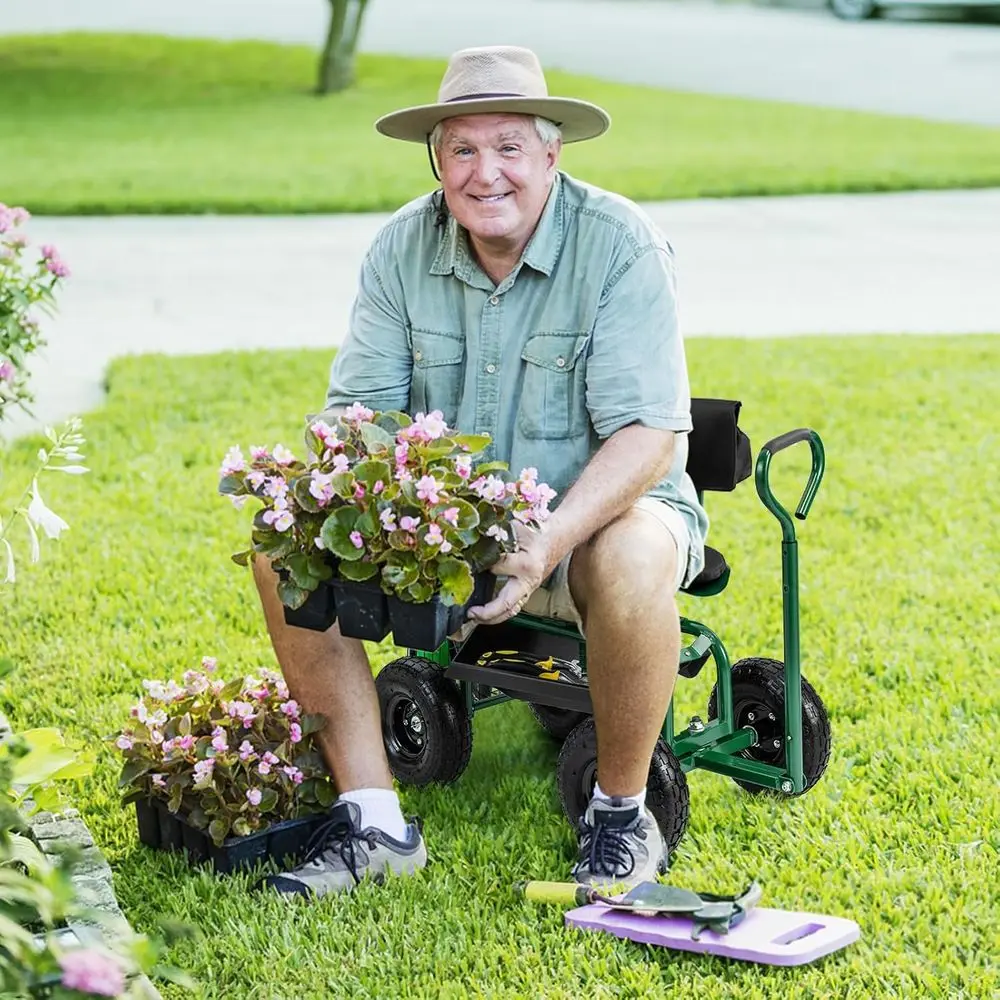 Adjustable 360° Swivel Rolling - đánh giá và giá Gardening Tools Basket