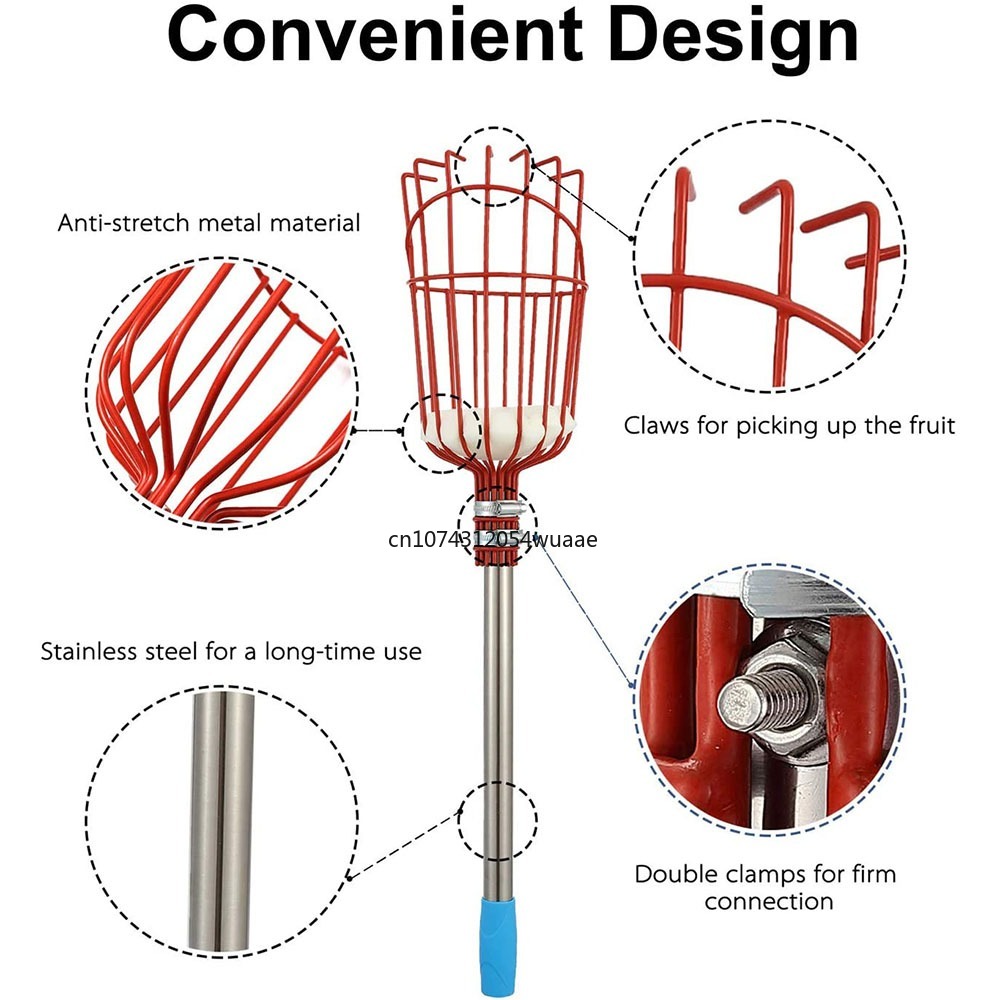 1Set  Fruit Picker, Adjustable - đánh giá và giá Gardening Tools Basket